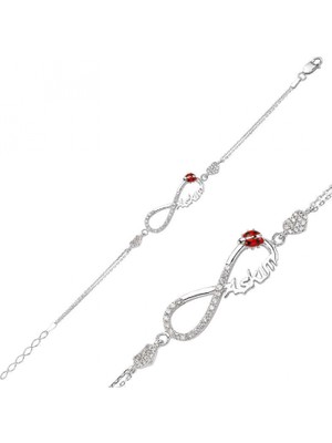 Pileli Store 925 Ayar Gümüş Sonsuzluk Aşkım Bileklik