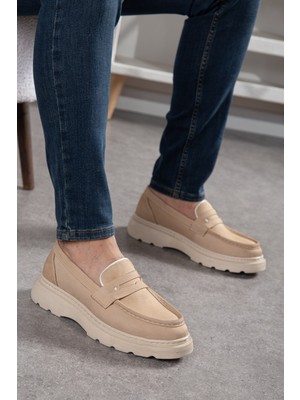 Maximoda Hakiki Deri, Kalın Tabanlı, Iç Dış Deri, Nubuk, Dikişli Erkek Ayakkabı