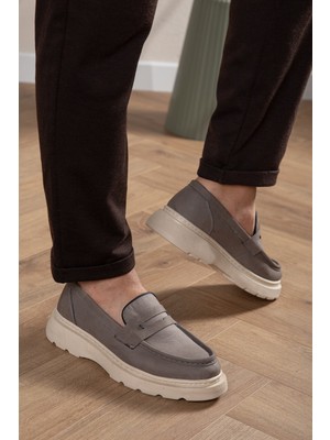 Maximoda Hakiki Deri, Kalın Tabanlı, Iç Dış Deri, Nubuk, Dikişli Erkek Ayakkabı