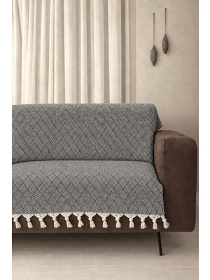 Lunga Vita Dama Desen Dokuma %100 Pamuklu Çok Amaçlı Pike Koltuk Örtüsü 180X230