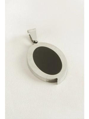 Gees Global Oval  Çelik Kolye Ucu 3 cm