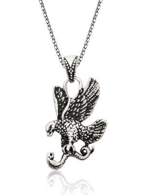 Pileli Store 925 Ayar Gümüş Kartal Erkek Gümüş Kolye