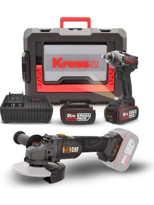 Cat DXKR1SET DX3130B + KUB30.2 18VOLT 4.0AH. Çift Akülü Şarjlı Kömürsüz Profesyonel Ortak Akülü Kombo Set