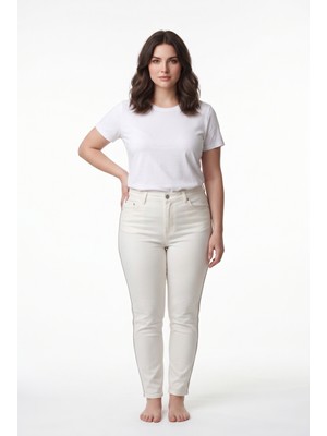 Seleste Kadın Normal Bel Slim Fit Beş Cepli Yan Şerit Detaylı Pantolon 25Y360