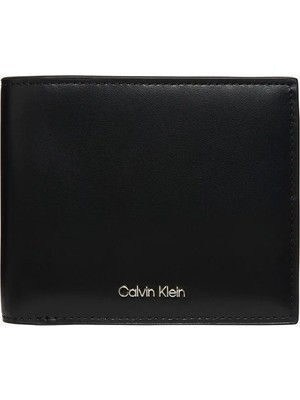 Calvin Klein Erkek Metalik Logo Kabartmalı Banknot Bölmeli Hakiki Deri Siyah Cüzdan LV04D1276G-UB1