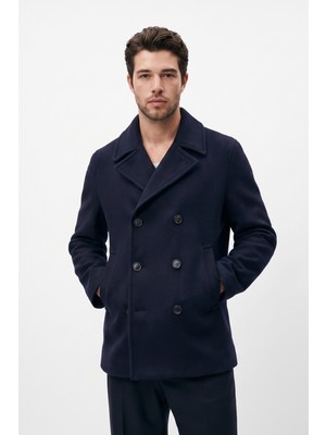 Mach Erkek Regular Fit Kruvaze Içi Kapitoneli Premium Ithal Kaşe Ceket