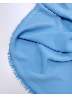 Kumaş Parça Açık Mavi Renkte 175GR/M2 Dökümlü Yumuşak Varna Krep Kumaş Elbiselik & Bluzluk 150X225CM