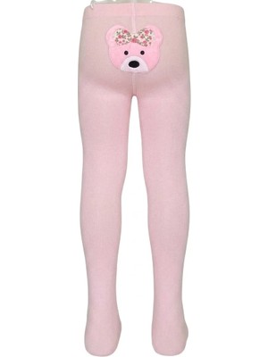 Dore Bebek Poposu Ayıcık 3D Aksesuar Desenli Mikro Külotlu Çorap - Pembe