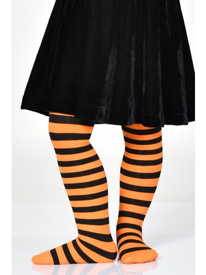 Dore Çocuk-Bebek Halloween Holley Turuncu-Siyah Çember Desenli Külotlu