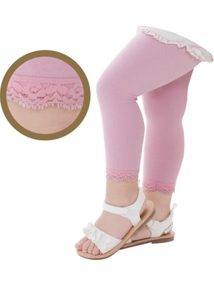 Dore Bebek Bileği Dantelli Cotton Tayt Çorap - Pembe
