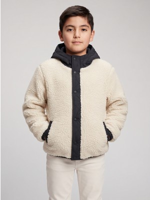 Pique TEDDY27 Erkek Çocuk Mont Peluş Detaylı Çocuk Mont