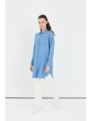 Belirtilmemiş 61034 Önden Düğmeli Tek Cepli Spor Tensel Tunik #03-25#