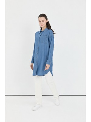Belirtilmemiş 61034 Önden Düğmeli Tek Cepli Spor Tensel Tunik #03-25#