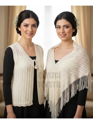Çt Çeyizci Tekstil Gelin Yeleği ve Gelin Şalı Düz
