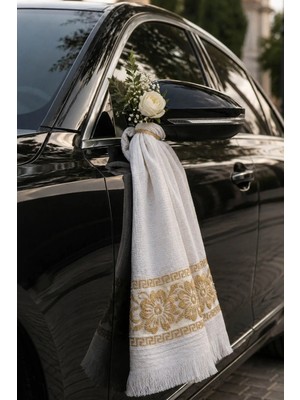 Çt Çeyizci Tekstil 12 Adetli Saçaklı Düğün Havlusu, Konvoy Havlusu Ekonomik Model 40X80CM Gold
