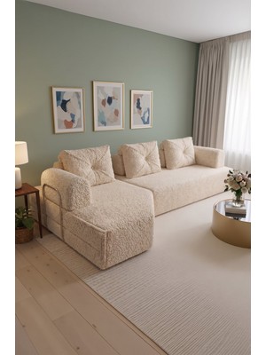 BRANNA HOME Tamamen Sünger Köşe Koltuk 28 Dansite Yumuşak L Koltuk Lüks Modern Oturma Grubu