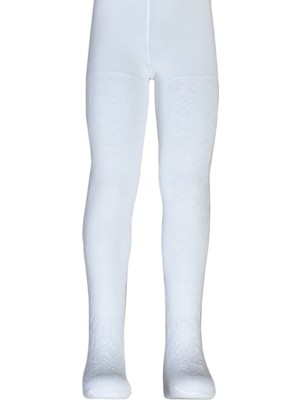 Dore Kız Çocuk Zeynep Desenli Cotton Külotlu Çorap - Beyaz