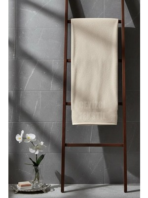 Çt Çeyizci Tekstil Banyo Havlusu Kadife Otel ve Banyo Havlusu 70 x 140CM Krem