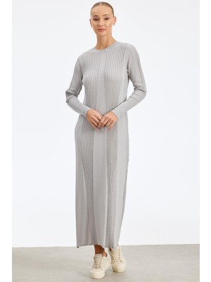 21638 Fitil Detaylı Rayon Elbise #10-25#
