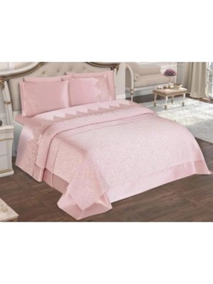 Çt Çeyizci Tekstil Pike Takımı Çift Kişilik 6 Parça - Pudra
