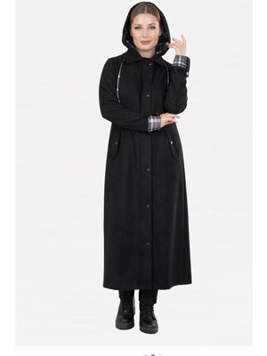 Belirtilmemiş 6131 Önden Çıtçıtlı Cepli Kapişonlu Süet Kap #10-25#