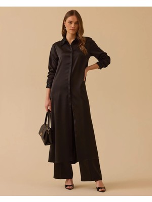 Belirtilmemiş 1001 Boncuk Detaylı Saten Tunik #26#