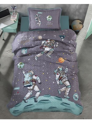 Clasy %100 Pamuk Tek Kişilik Yatak Örtüsü Ballerina Space