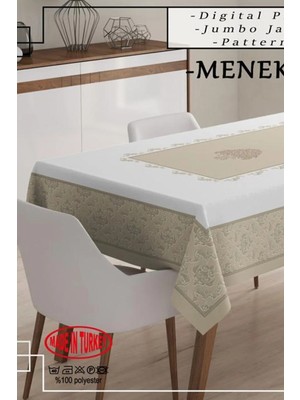 Çt Çeyizci Tekstil Dijital Baskılı Özel Tasarım Tek Masa Örtüsü 150X220CM