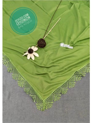 Çt Çeyizci Tekstil 2 Adet Iğne Oyası Yazma, Çeyizlik Yazma,mevlüt Örtüsü 100X100CM - Kına Yeşili
