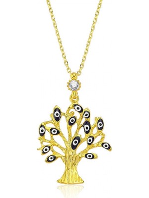 Pileli Store 925 Ayar Gümüş Dilek Ağacı Kadın Gümüş Kolye