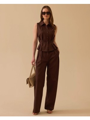 Belirtilmemiş 10033 Çift Pileli Tam Boy Pantalon #2026#