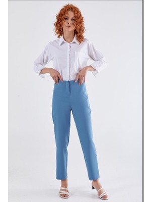 Belirtilmemiş 59058 Önden Fermuarlı Klasik Dar Paça Pantolon