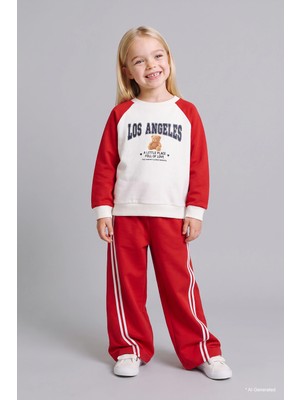 DeFacto Regular Fit Ayıcıklı Uzun Kollu Üst Lastikli Paça Alt 2'li Takım Kız Bebek I3661A526AU