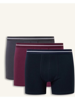 DeFacto Regular Fit Çizgili Beli Lastikli 3'lü Boxer Paketi I1735AX26AU
