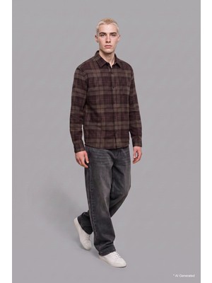 DeFacto Boxy Fit Flanel Kareli Uzun Kollu Gömlek I7811AX26AU
