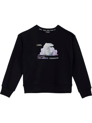 National Geographic Siyah Kız Çocuk Sweatshirt N6WG-SWT4841