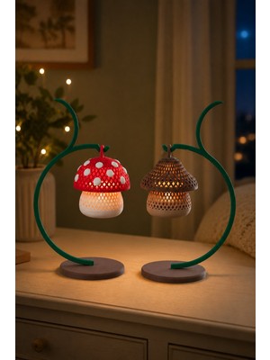 Maygiy Mantar Tasarımlı Dekoratif Tealight Mumluk Sıcak Ambiyans Masa Dekoru 2'li