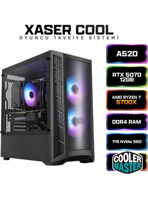 Xaser Cool X210 Ryzen 7 5700X 16GB Ram 1tb M.2 Nvme SSD 12GB RTX5070 Masaüstü Oyuncu Bilgisayarı