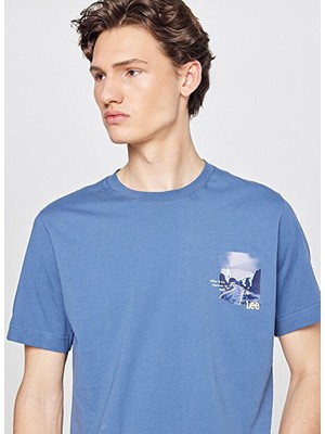 Lee Erkek Bisiklet Yaka Kısa Kollu Baskılı Pamuklu T-Shirt L2610013TF