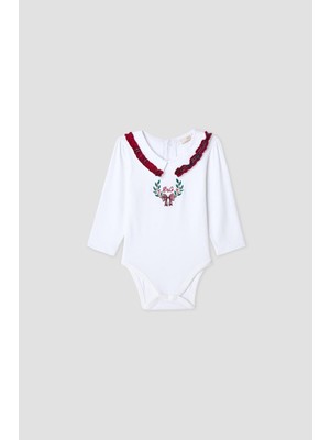 B&G Kız Bebek Beyaz Body