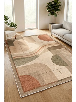 Decomia Home Dijital Kaymaz Yıkanabilir Modern Çizgili Salon Halısı Mutfak Halısı Koridor Halısı