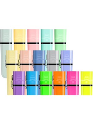 Bic Bıc Marking Flat Fosforlu Kalem Pastel ve Neon Renkler 16'lı Set