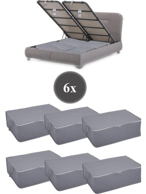 Empressco 6 Adet Kapitoneli Baza Altı Hurç 60X40X22 (Antrasit)