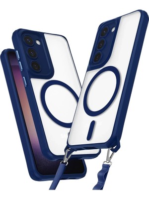 Bezos Samsung Galaxy S23 Plus Kılıf Enka Magsafe Silikon Kılıf - Lacivert