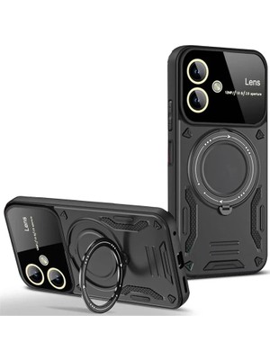 Bezos Samsung Galaxy A05 Kılıf Joy Lens Standlı Kapak - Siyah