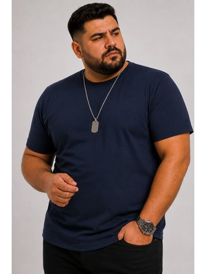 Annex Yuvarlak Yaka Erkek Battal Düz Renk Pamuklu Basic Tshirt