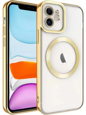 Bezos Apple iPhone 11 Kılıf Kross Magneticsafe Kapak - Gold