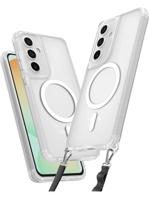 Bezos Samsung Galaxy S25 Kılıf Enka Magsafe Silikon Kılıf - Şeffaf