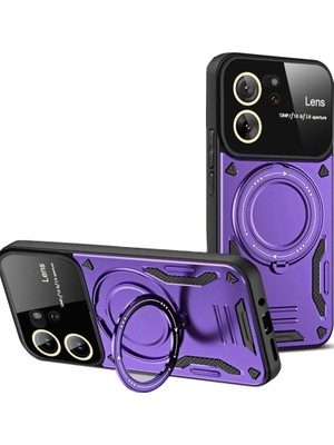 Bezos Xiaomi Mi 13T Pro Kılıf Joy Lens Standlı Kapak - Mor