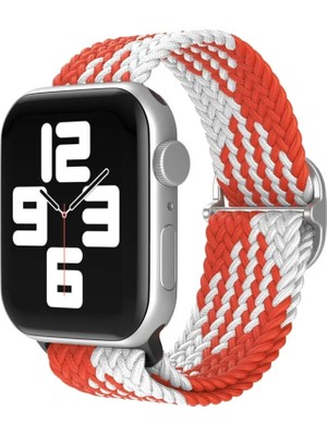 Bezos Apple Watch 42MM Star Kordon - Beyaz-Kırmızı
